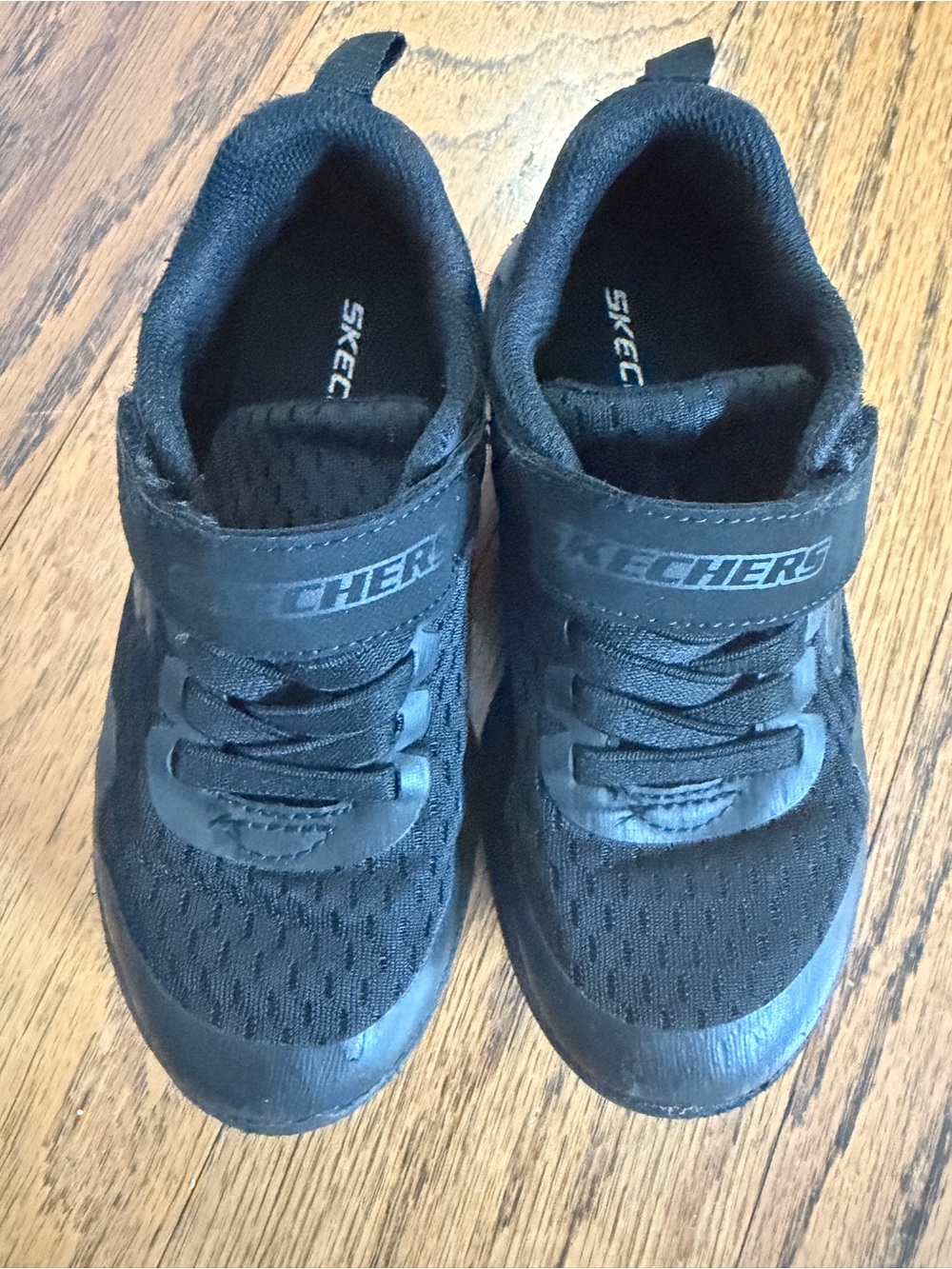 Skechers Kids Black Slip-On Trainers with Hook-and-Loop Strap